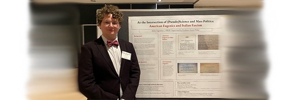 Aiden presenting his research